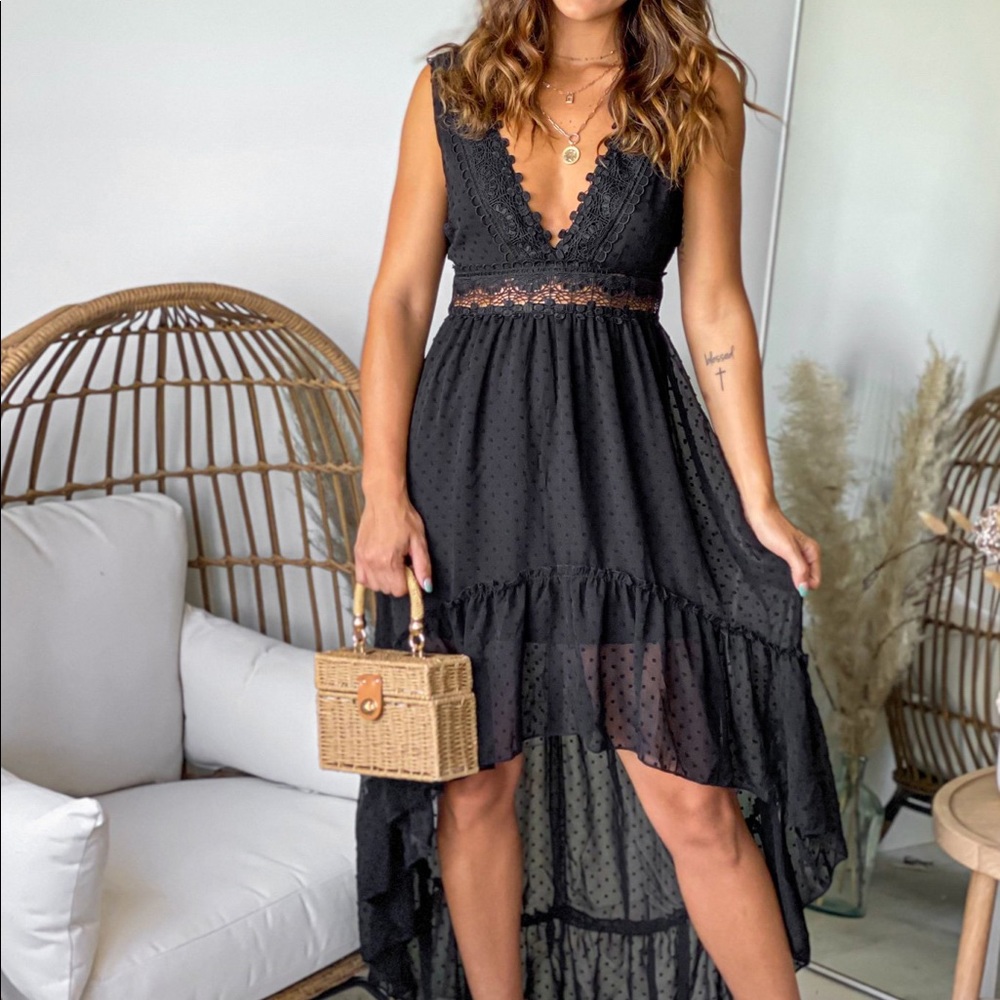 NWT Black High Low Dress - Size Large